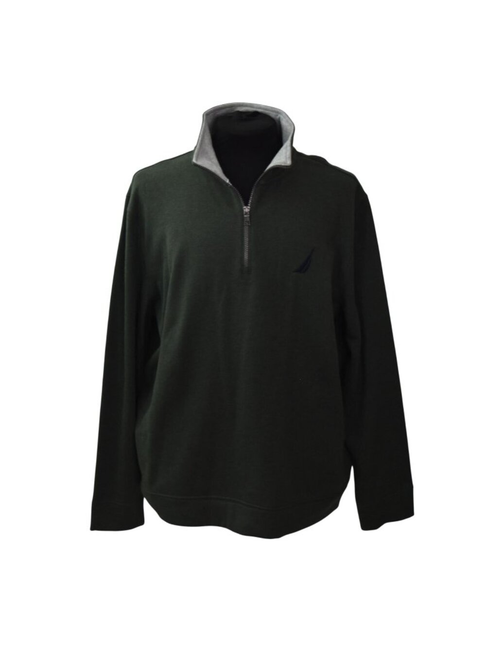 Nautica Mens Moss Green 1/4 Zip Pullover Sweatshirt XL Cotton Blend New